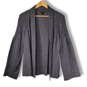Philosophy Diamond Pattern Bell Sleeve Cardigan Charcoal Gray Size Medium